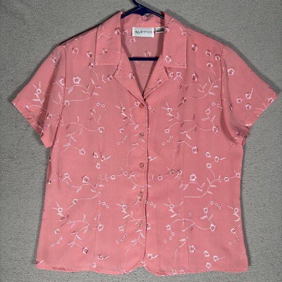 Apparenza Boxy Top Women’s Size M Blush Pink Floral 90s Inspired Romantic Boho - Picture 1 of 14